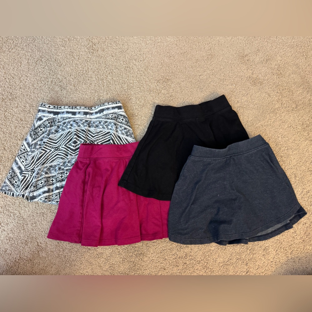 Stylish Girl’s Skorts Collection - Black, Raspberry, Denim Blue, Patterned